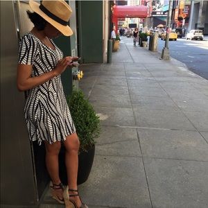 Philosophy XS Nvy/Wht print Dress Draw string back